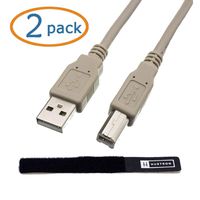 2-Pack Huetron 3ft & 10ft USB Cable A to B for HP OfficeJet 6500 Wireless