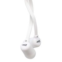 MOXYO - Mission Stereo Earbuds with Inline Mic and Flat, Tangle-Free Cable (White)