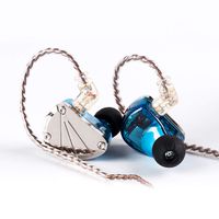 KB Ear KB10 in Ear Monitor 5 Balanced Armature IEM Headphone High Resolution Balanced Mids for Vocalist Singer with Detachable 2 Pin Earphone Cable (No Microphone, Silver Blue)