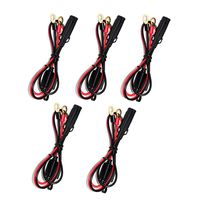 Meetou 2FT SAE O Ring Terminal Harness with 10A Fused 2-Pin Quick Disconnect Plug (5PCS-Pack)
