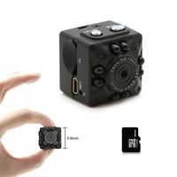 Aufikr Mini DV Camera Small Camera 1080P Full HD 12.0MP Portable Mini Video Sound Camera with IR Night Vision & Motion Detection, Nanny Camera - Black 16GB