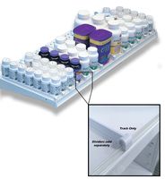 Shelf Divider Front Rail with Self Adhesive Back, for Wood, Glass or Metal Shelves - 48" L - 10 Pack