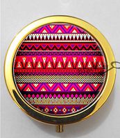 BlackKey Aztec Ombre Pattern 3-Compartment Decorative Pocket Gift Box Case Organizer for Pill, Color 2 -1118