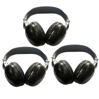 3 Pack of Audio Listening headsets Infrared Headphones Two Channel Folding Universal Rear Entertainment System Wireless IR DVD Player Head Phones Sets for in Car TV Video