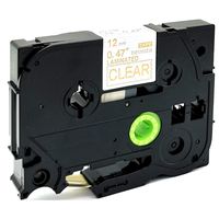 Compatible for Brother P-Touch Laminated TZe TZ Label Tape Cartridge 12mmx8m (TZ-134 Tze-134 Gold on Clear)