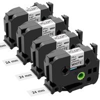 Airmall 4 Pack 24mm 1 Inch Black on White Compatible TZe-251 TZ251,1 Inch x 26.2 Feet,to use with P-Touch Label Maker PT-D600 PT-D600VP PT-P700 PT-P750W PTP900W PTP950NW (24mm X 8m)
