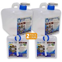 WaterStorageCube BPA-Free Collapsible Water Container 1.3 Gallon with Spigot, Camping Water Storage Carrier Jug for Outdoors Hiking Hurricane Emergency, Foldable Portable FDA Water Canteen (2-Pack)