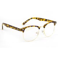 Cyxus Blue Light Filter Semi-Rimless Glasses, Anti Eyestrain, Leopard Print Frame