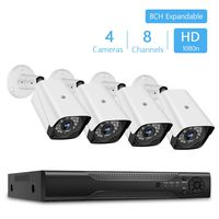 OWSOO Wireless Security Cameras System 8CH HD 1080P WiFi Surveillance DVR Kit with 4 Weatherproof IP67 2.0MP IP Network Cameras 98ft IR-Cut Night Vision P2P Remote Access US Plug