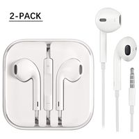 Earbuds/Earphones/Headphones, Premium in-Ear Wired Earphones with Remote & Mic Compatible Apple iPhone 6s/plus/6/5s/se/5c/Samsung/MP3 （White 2Pack）