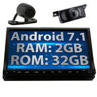 Standard Double 2 Din Android 7.1 in Dash Car Stereo Octa Core Car DVD Player Radio 2GB 32GB GPS Navigation Support 3G 4G WiFi Bluetooth Mirrorlink with Dual Cameras(Rear and Front Camera)