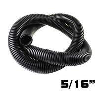 Polyethylene Wire Loom Corrugated Split Plastic Tube Protect Delicate Cabling Prevent Pet from Chewing Cords 5/16"(8mm) Diameter Black 18ft