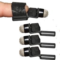Finger Stylus 4 Pack - Much Longer Strap Added After Our 1 Star Review - for Smart Phones and Tablets - Use with Capacitive Touchscreens - Wearable Cell Phone Pen (Black)
