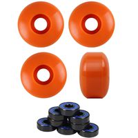 Skateboard Wheels with ABEC 7 Bearings and Spacers (Orange, 58mm)