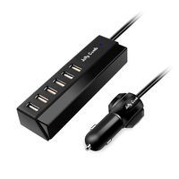 Car Charger, Jelly Comb 65W/13A 6 Ports Rapid USB Multi-Port Car Charger with Smart Identification for Mobile Phones, Tablets and Other USB Devices - Black