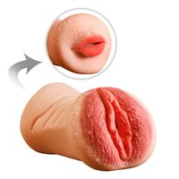 Lifelike Size Full Size Double Holes Silicone Dolls Men's Ad-ULT Toys, Ergonomic Design Silicone Artificial 3D Realistic Lifelike Toys for Men Male with 2 Entries Cup Underwear Toys, T-Shirt