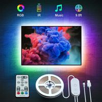 TV LED Backlights, Govee 9.8ft LED Strip Lights with Remote for 46-60 inch TV, 32 Colors 7 Scene Modes Accent Strip Lighting Music Sync TV Backlights with 3M Tape and 5 Support Clips, USB Powered