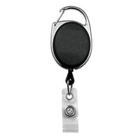Black Retracting ID Card/Badage Reel 30" Retractable Nylon Cord Carabiner Style