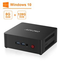 ADLOKO J4205 Windows 10 Mini PC 8G/128G ROM Intel Apollo Lake J4205 Processor Support 2.5'HDD/SSD/Dual HDMI Output/Fan