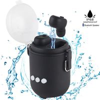 TOPCHANCES Wireless Bluetooth Earbuds + Mini Waterproof Bluetooth Speaker Micro Minions Speaker IP68 Water Resistant Charging Box TWS Earbuds 3 In 1 Deep Bass Earphones Active Noise Red (M790)
