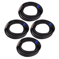 Seismic Audio SASPT12-25-4Pack 25-Feet Pro Audio Speakon to 1/4-Inch Speaker Cables 12-Gauge, 4 Pack