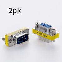 Arnorin DB9 Gender Changer Serial RS232 Female to Male Mini Adapter/Coupler Pack of 2