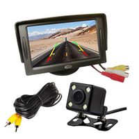 4.3" Car LCD Monitor + 4 LED Night Vision Waterproof Reverse Parking Backup Camera 170° Car Rear View Kit for Car/Vehicle