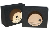 DNF 2 Pack (1 Pair) 10" MDF Truck Angle Seal Single Box with Carpet, 2 Terminal Cup Connectors, and 2 Speaker Wires 18 Gauge 24" 100% Copper