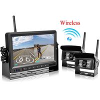 HIkity Digital Wireless Backup Camera System Kit,No Interference,IP68 Waterproof Night Vision Wireless Rear View Camera + 7'' LCD Wireless Reversing Monitor for Truck/Semi-Trailer/Box Truck/RV