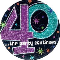 "40 ...the party continues" 7" Prismatic Plate, Party Favor