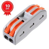 XHF 2 Conductor Compact Connectors Lever-Nut Wire Connectors for 2 Circuit Inline Splices 28-12 AWG (SPL-2, 10PCS)