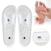 ADAHX Foot Magnetic Therapy Massage Slippers, Health Acupressure Massage Natural Therapy Sandals Improve Blood Circulation for Women Men Relaxation Gifts,White,37/38