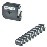 NineLeaf 10 Pack M-K231 12mm Tape M-231 MK231 1/2-Inch m Tape Compatible for Brother M231 Label Tape 0.47 Inch x 26.2 Feet 12mm x 8m Black on White Work with P Touch PT-70BM PT-M95 PT-90 PT-70