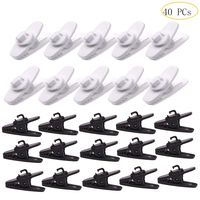 Earphone Cord Clips, Qtopun 360 Degree Rotatable Earbud Wire Clip Shirt Microphone Clips Wire Adapter Cord Keeper Wire Clamp Earpieces Cable Clothing Clip for Fixing Headphone Wire 40 Pack-20 White