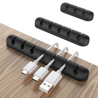 USB Cable Organizer Desk 3Pack SUNGUY Rubber Universal Cord Management Holder Clip for USB Charging/Data Cable fit Car,Home,Desk(7/5/3 Slot)