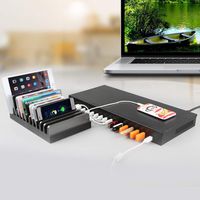 Sipolar 16 Port USB 2.0 Hub,High Speed Sync and Charging hub Built in 5V 40A PSU for Pad iPhone Tablet up to 2.4A Each Port