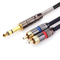 TISINO RCA to 1/4 Cable, Quarter inch TRS Jack to RCA (6.35mm Stereo to 2 RCA) Audio Y Splitter Cable Insert Cable - 1.6 feet/50 cm