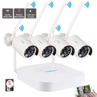 【2019 New 8CH Expandable】 Lonnky Security Camera System Wireless, 4Pcs Full HD 1080P 2.0MP WiFi Security Bullet Cameras with PIR Sensor and 80FT Night Vision, Audio& Video Recording,2TB HDD