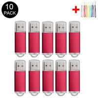 10PCS 2.0/3.0 USB Flash Drive Pen Drive Memory Stick Thumb Stick Pen Black (2.0/128MB, Red)