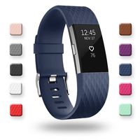 POY Replacement Bands Compatible for Fitbit Charge 2, Special Edition Adjustable Sport Wristbands, Small Navy