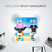 Bluetooth Bathrooms Scales Couple Pug Dogs On On Summer Scale for Body Weight Body Fat Composition Monitor Analyzer with Smartphone App for Body Management-396lbs
