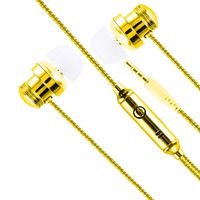 Ruior Cloth Wire Metal in-Ear Headphones Stereo Music Earbuds with Mic Bluetooth Headsets
