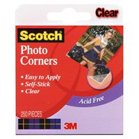 3M Scotch Photo Corners Self Adhesive 250/Box, Clear
