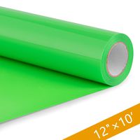 HenPisen HTV Vinyl Rolls - 12 Inch × 10 Feet PU Heat Transfer Vinyl, Easy Cut & Weed Compatible with Cameo Silhouette & Cricut, Iron on Vinyl for DIY T-Shirts, Bags and Other Textiles(Neon Green)