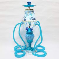 DM-HC 29.5" 4 Hose Hookah Combo Kit Set, Shisha Pipe Metal Material Smoking Water Pipe Bong 027,C