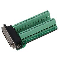 Yibuy DB25-G2 25pin Male Plug Screw Nut D-SUB VGA Signal Terminal Breakout Board 2 Row