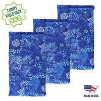 Nature Creation Set of 3 Microwave Heating Pads | Portable Heating Pascks for Cramps, Arthritis, Joints Pain, Soring Muscles & Aching Feet | Reusable Hot Pack for Pain & Stres Relief (Blue Flowers)