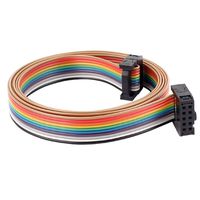 uxcell 3.8ft 10 Pin 10 Way F/F Connector IDC Flat Rainbow Ribbon Cable 2.54mm