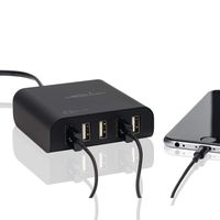 KabelDirekt 40W 8 Amps 5 Port High Speed USB Charger with IDD Technology (Intelligent Device Detection) - Black - Pro Series