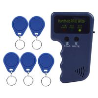 RFID Card Copier Portable Handheld RFID ID Card Duplicator Copier Writer with 5 Tags, Built-in Transceiver Antenna, Individual LED Lights and Buzzer Indicator, Support 125Khz EM4100 / EM410X
